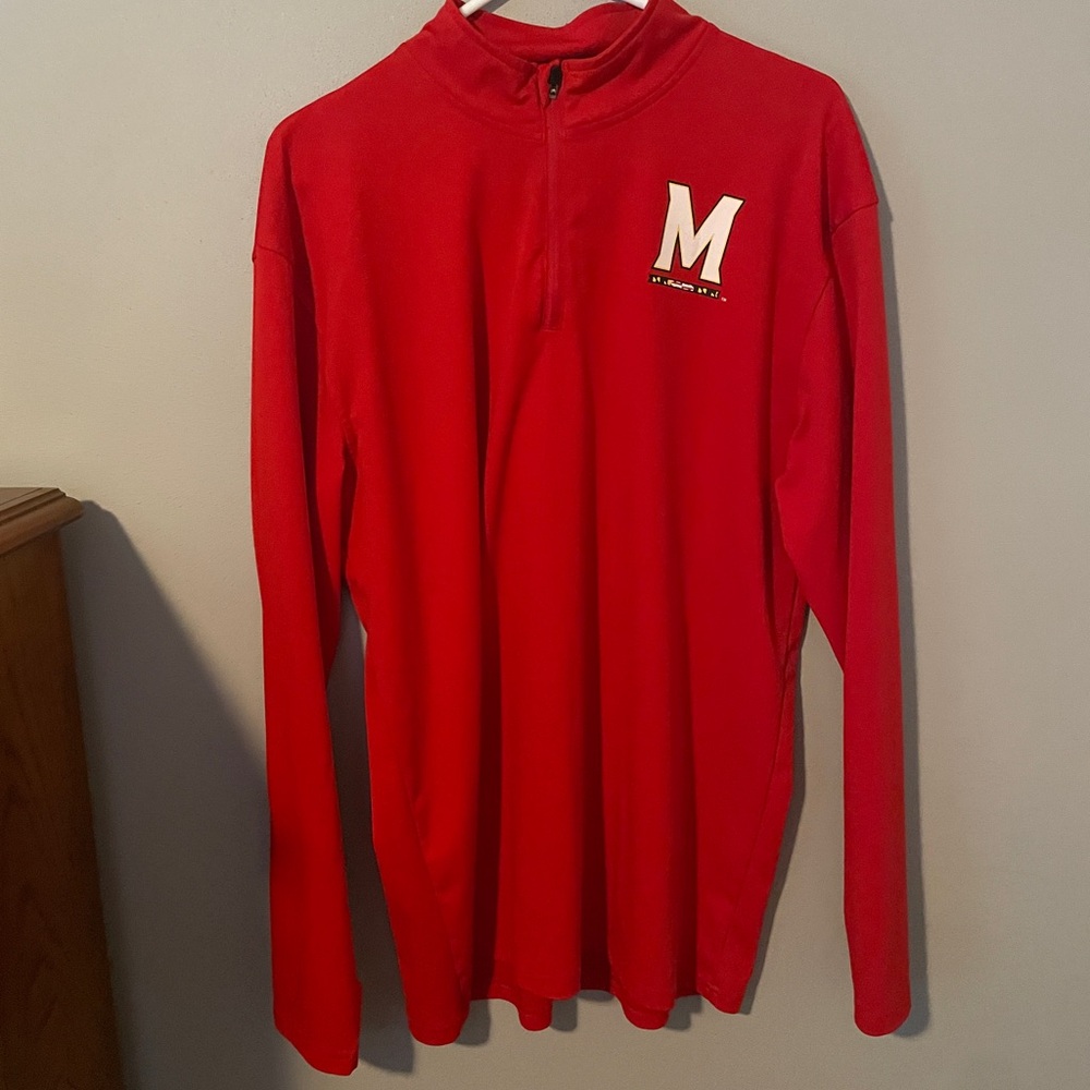 Red Quarter-Zip Maryland Pullover